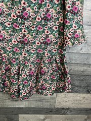 Free People Mini Dress Size Small Green Floral The Avenue Autumn Boho Smock