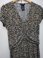 George Women&rsquo;s Multicolor Key Pattern Lightweight Stretch Dress Size Medium 8/10