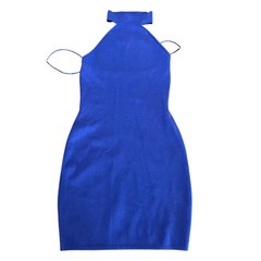 By The Way Royal Blue Mock Neck Halter Bodycon Mini Dress Small Club Sexy Date