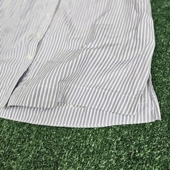 NWT Free People Center Gathered Bell Sleeve Striped Shirt Dress Blue Small