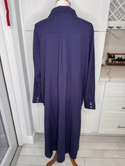 My Bodhi Tunic Dress Indigo Navy Blue Linen Shirtdress One Size New With Tag