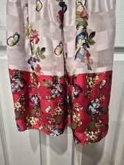 Max Studio Floral Butterfly Print Stretch Sleeveless Sheer Dress Size Small