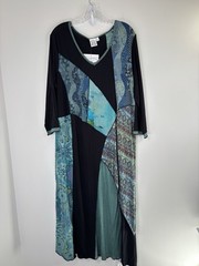 PARSLEY & SAGE Dress Abstract Art to Wear Long Women’s Large Serged Seams