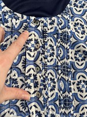 Signature Studio Women&rsquo;s Large Floral Geometric Sleeveless Dress Indigo Blue