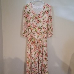 J Jill Floral Midi Dress-Romantic-Asymmetric Hem-Size Small
