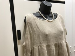 Veritecoeur Empire Waist Kinari Medium Weight Linen Pleat Dress