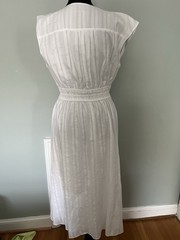 Talbots Petite 8P White Solid Wrap Midi Dress V-Neck Sleeveless Woven Lined