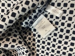 New York and Company blue/white squares long cuff sleeve XL