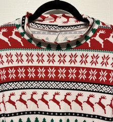 Jollidays Christmas Tree & Reindeers Stripe Mock Neck Dress Size XL NWT