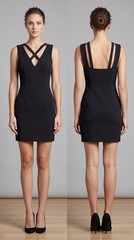 KEEPSAKE The Label Womens Size XS Black Stretch Strappy Cut Out Mini Dress