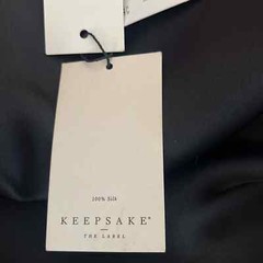 NWT KEEPSAKE THE LABEL FALLING FOR YOU RUFFLE DRESS Sz M $238 BLACK SILK