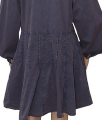 Free People Marvelous Mia Solid Mini Dress Buttondown Babydoll Long Sleeve New M