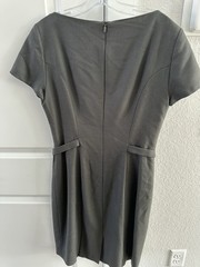 Hugo Boss Womens 8 Sheath Dress Gray Virgin Wool Blend Career Minimalist V Neck
