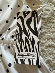 New White And Black Tango Mango Polka Dots Dress Size L
