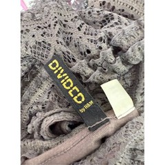 Divided Lace Flutter Sleeve Mini Dress — Gray