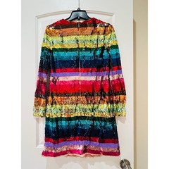 NWT❤️Anthro MAC DUGGAL RAINBOW SEQUINED MINI DRESS sz12