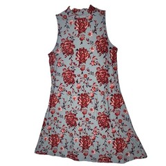 MUDD Size M Mock Neck Sleeveless Blue Red Floral Y2K Aesthetic 2010s Dress