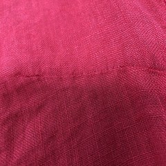 Linen Popover Shirt Dress Italy Mandarin Collar Roll Tab Sleeve Small Coral Pink