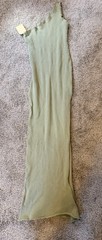 Coco & Beige Sage Green One Shoulder Stretch Maxi Dress Size Small NWT