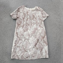 Pants Store Dress Womens Size Medium Beige Snake Print Short Sleeve Shift Casual