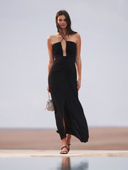 REISS NWT $345 Lana Plunge Neck Strappy Maxi Halter Evening Dress Size US 4