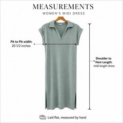 JODIFL Sage Green Polo Midi Dress Short Cap Sleeve Side Slits Pockets Small