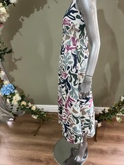SEASALT Midi Dress Sky Beyond White Leaf Print V Neck Size 8 10 12 & 14 Pockets