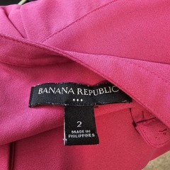 Banana Republic Hot Pink Sleeveless Shirt Dress Belted Side Pockets Sz 2