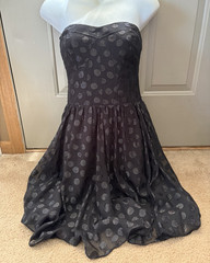 Guess Los Angeles Women&rsquo;s Size 8 Black Strapless Party Dress Zip Down Back GREAT