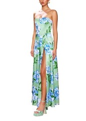 Sonya Moda Milano Long Dress Size XS 6 AU/UK 2 US Azzuro Verde Botanico Print
