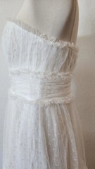New Anthro Midi Dress New Size Small XS White Mesh Strapless Wedding Bridal