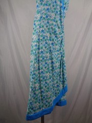 Lands End Floral Surplice Maxi Dress Size MP Sleeveless Faux Wrap New