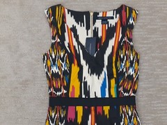 French Connection Womens Sz 2 Vibrant Southwestern Cap Sleeve Sheath Party Dress