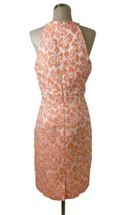 TRINA TURK Jacquard Orange Floral Halter Keyhole Dress Lined Size 12 NWT $298