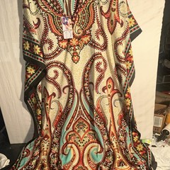 Gypsie Blu Paisley Kaftan Maxi Dress 100% Polyester One Size brand new with tags