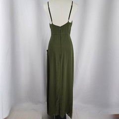 Lulus Olive Green Chiffon Front Slit Sleeveless Maxi Dress Women&rsquo;s Size M NWTF