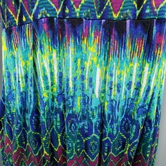 Spence Sheath Dress Womens Medium Multi Geo Print Stretch Sleeveless Cowl Neck