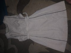 White Black Solid Knit Mini Dress Round Neck Short Sleeve Piped M