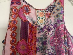 JOHNNY WAS Dornaz Tami Scarf Print Dress And Slip Medium NEW $398