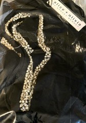 ALICE & OLIVIA(10) EVE EMBELLISHED TRIM SWEETHEART BLACK MINI DRESS NWTMSRP$495