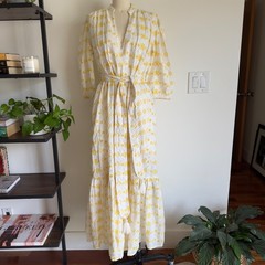 Mille Resort Travel Ada Midi Dress-Floral Sunshine Ctn Eyelet-Size XS-NWT-$398