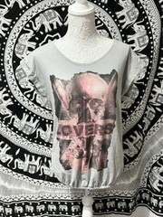 Union Jack Lovers Skull T-shirt Dress Pull & Bear EU Small Grey Short Sleeved