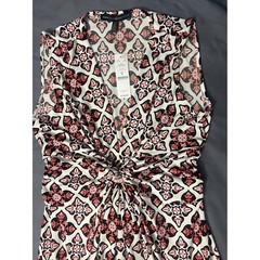 NWT White House Black Market Twist Front Maxi Dress M Pink Black $140 WHBM