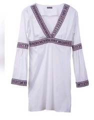 Glamour Puss NYC NWOT White With Embelished Band Empire Dress Size S