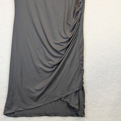 Doubleju Gray Sleeveless Stretchy Close-Fit Maternity Dress with Ruched Side