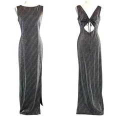 Vintage Cachet Evening Gown 12 Low Back Dress Sparkle Slit Floor Length USA Made