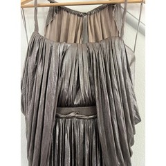 Yrusha Metallic Ruched Halter Mini Dress Womens Size US 6 Y2K Party Glam Chic