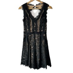 HEARTLOOM Sera Black and Nude Lace Sleeveless Dress Women&rsquo;s Size Small