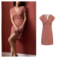 Rouje Red V-Neck Wrap Waist Tie Front Midi Dress