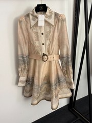 Zimmermann vintage sailboat collared fitted waist long-sleeved mini dress, sizeM